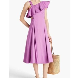 $598 Veronica Beard 4 Beilla Ruffle A Line Dress Off-shoulder Midi Lilac